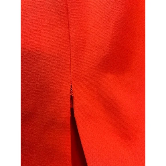 Bright Orange Pencil Skirt with Side Slit Business Casual Office Wear Size S - Picture 6 of 8